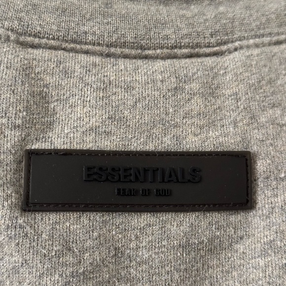 Essentials Gray Crewneck Sweater Soft Cotton Blend - Picture 3 of 4